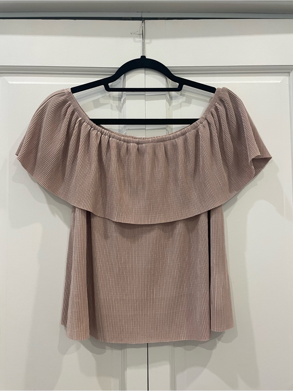 Tobi Mauve Off-Shoulder Ruffle Top